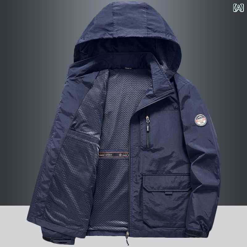 メンズ ファッション 春秋 アウトドア ジャケット 大きいサイズ カジュアル 防風速乾 マルチ ポケット ワークジャケット