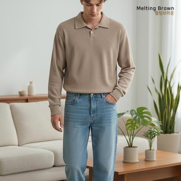 男性長袖ポロシャツ ニットポロシャツ AM26
