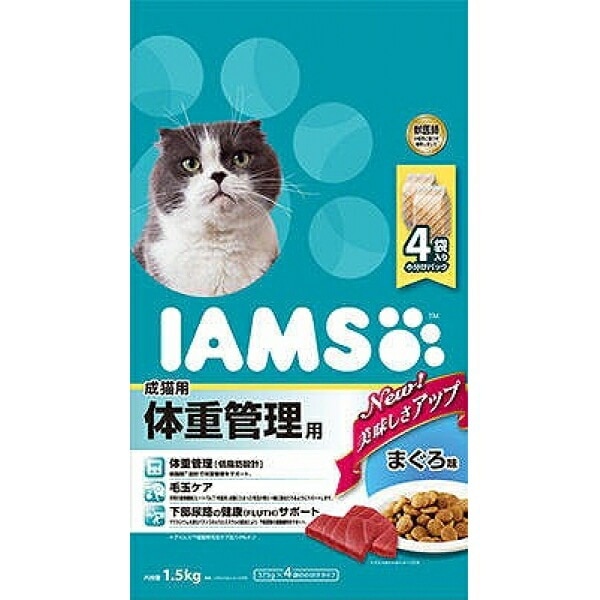 （まとめ買い）マース アイムス 成猫用 体重管理用 まぐろ味 1.5kg 猫用フード [x3]