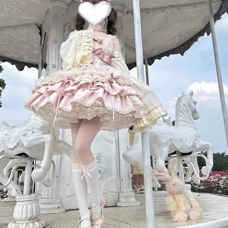3日出荷 ロリータ jsk 優しいバレエ風バースデーワンピに二次元コスプレしたい ハロウィン 仮装 春服 レディース