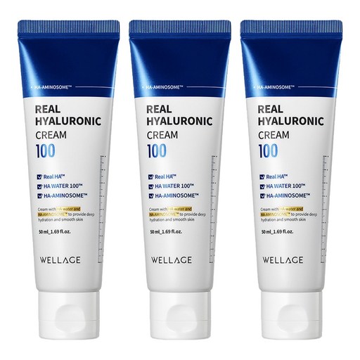 リアルヒアルロニック100クリーム 50ml 3個 高保湿 弾力