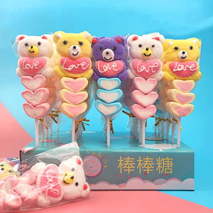 【急速出荷】30本のキャラクター串マシュマロ六一子供の日ハート熊ロリポップ動物造形ゼリーキャンディー