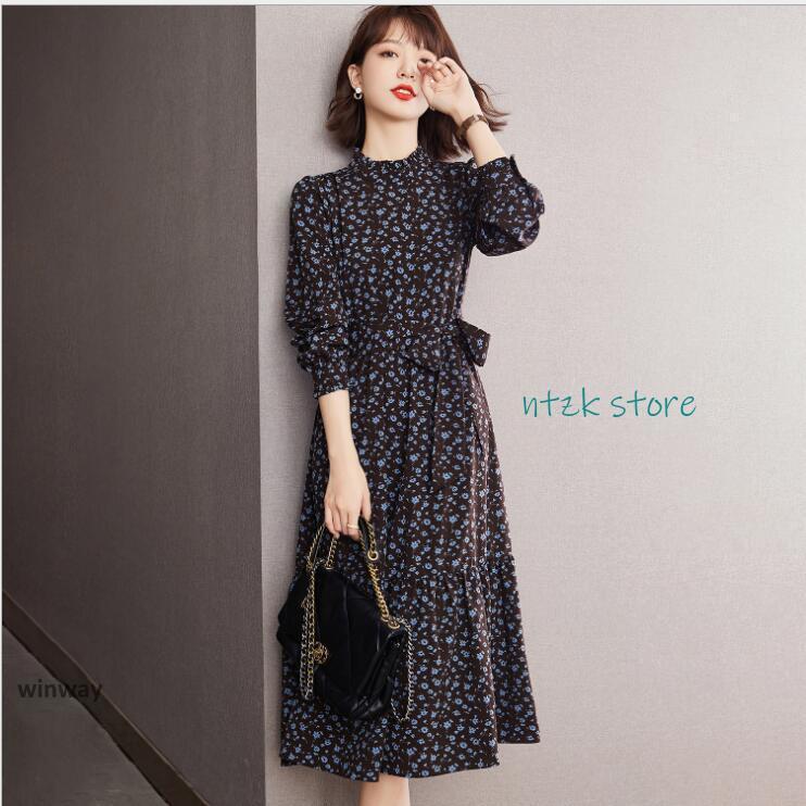 新製品スペシャル ワンピース レディース 40代 きれいめ 秋冬 長袖 上品 膝丈ワンピース 丸首 Aライン 大きいサイズ パーティードレス お呼ばれ 韓国風 おしゃれ 通勤 着痩せ 新品 価格が下が 5,749円