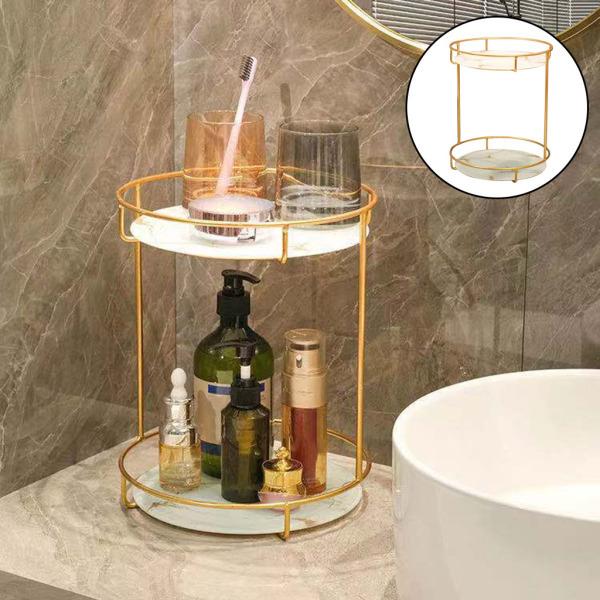 大容量カップケーキスタンドホルダーラックカウンタートップドレッサーデスクトップホワイト二重層