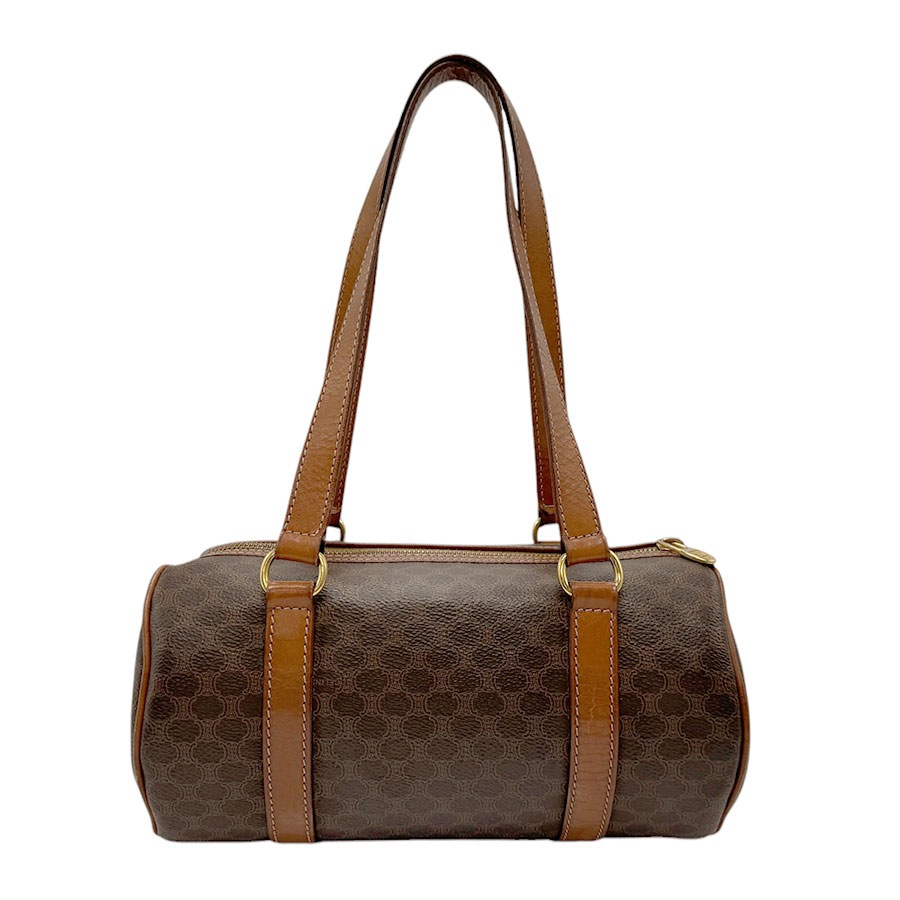 セリーヌ CELINE ハンドバッグ マカダム PVCコーティングキャンバス ブラウン レディース n0863