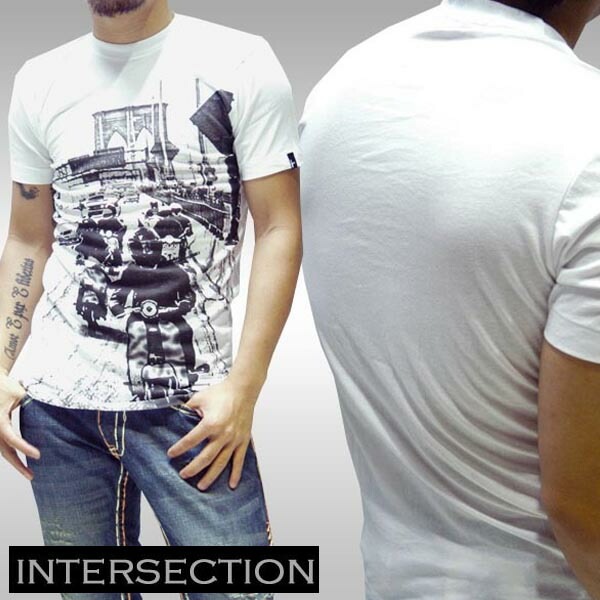 セール インターセクション メンズ Tシャツ street ホワイト シャツ トップス INTERSECTION インポート カジュアル ストリート スケーター ブランド HIPHOP アメカジ