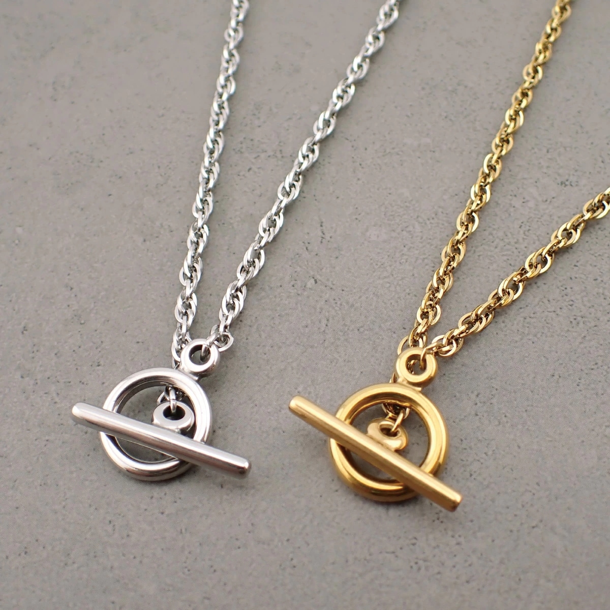 ネックレス レディース メンズ サージカルステンレス316L マンテル Y字 ダブルアズキチェーン