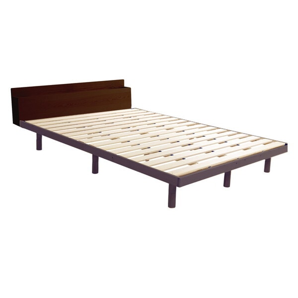 ホームテイスト 宮セット パイン材高さ3段階調整脚付きすのこベッドLPS-MP-01D-BR ブラウン ダブル メーカー直送