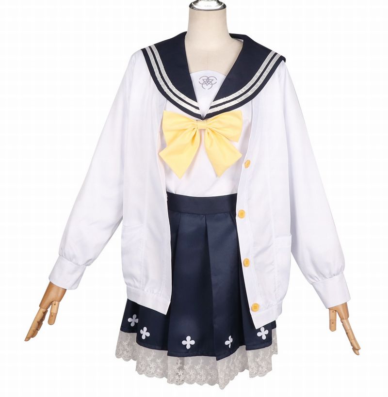 ブルーアーカイブ 風 ブルアカ 阿慈谷ヒフミ あじたにヒフミ カーディガン付き コスチューム コスプレ衣装 4点セット サイズ S―XXL