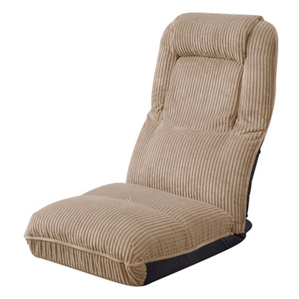 4WAYハイバックフロアチェア ベージュ 幅47×奥行き70-126×高さ18-76×座面高18cm THC-55BE