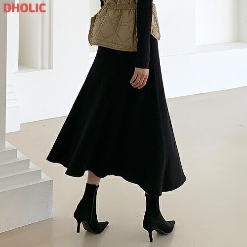 ニットウエストゴムロングフレアスカート・1941243