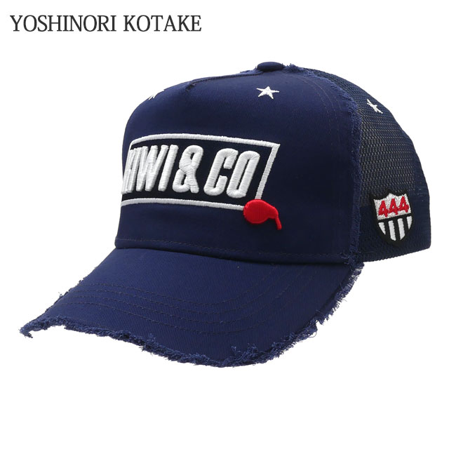ヨシノリコタケ YOSHINORI KOTAKE x キウィアンドコー KIWI&CO. TWILL MESH CAP キャップ NAVY ネイビー 紺 251-001536-017
