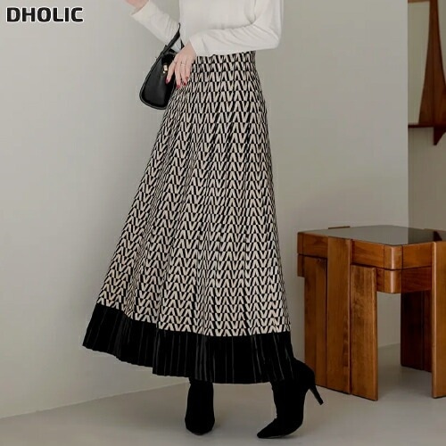 コンビウエストゴムロングフレアスカート・1944314