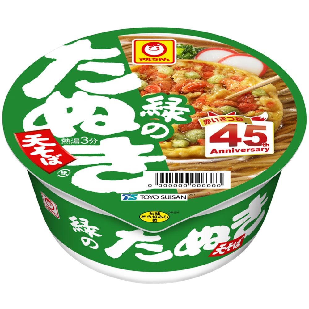 【送料無料】東洋水産 マルちゃん 緑のたぬき天そば 西 101g3ケース/36個