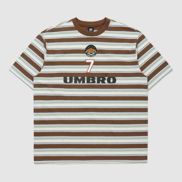 半袖Tシャツ VQA UR121CRS22-TRM HBL ネオブリットストライプ半袖Tシャツ / TIRAMISU