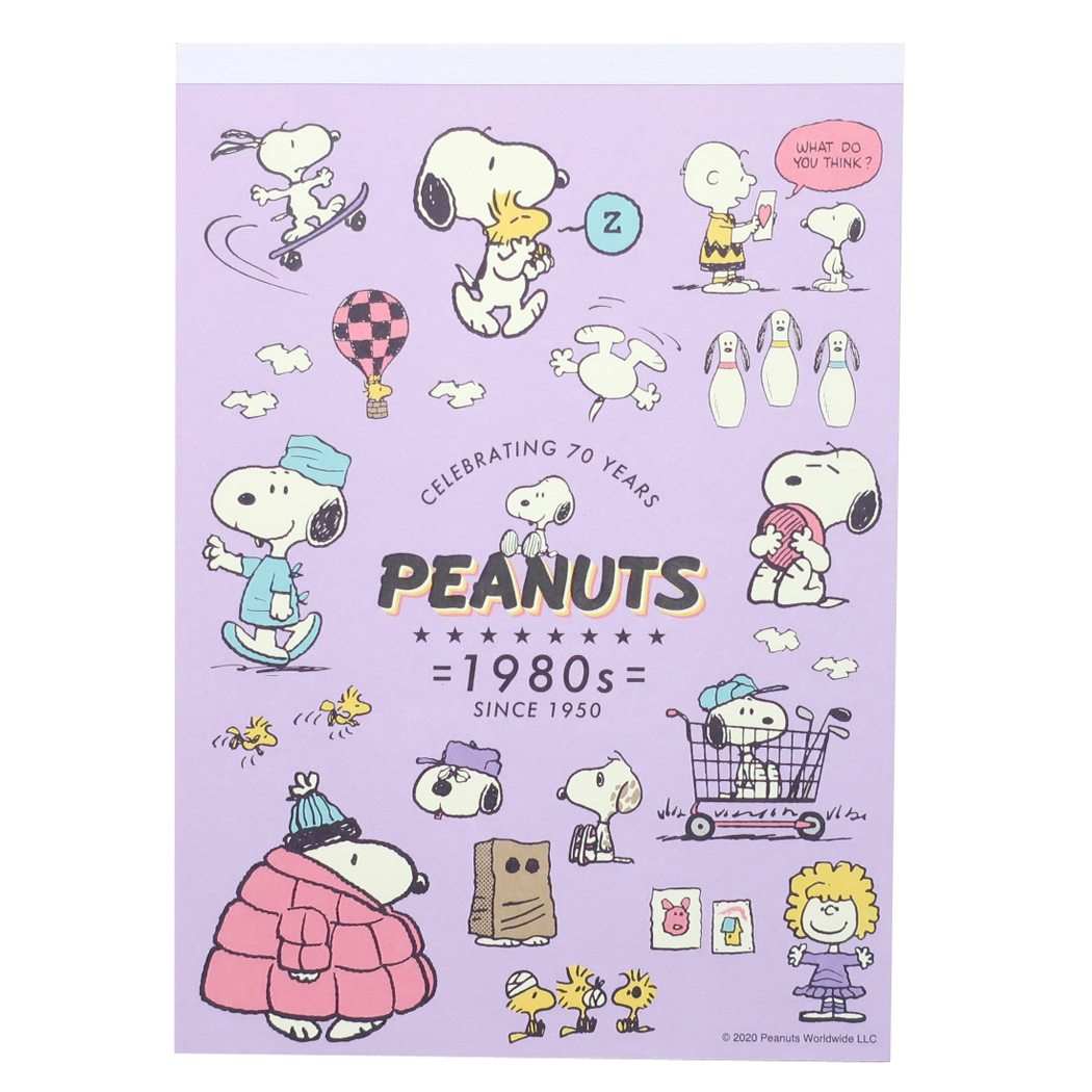 Qoo10 サンスター文具 スヌーピー メモ帳 A6 メモ 70周年 文具