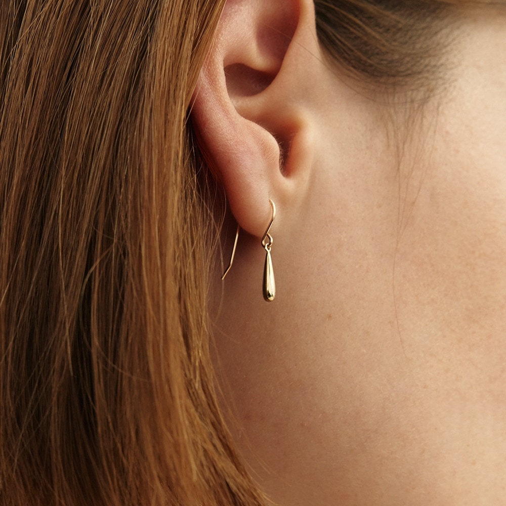 LUNNE 14k レインドロップフックピアス 14K ゴールド #LCE06
