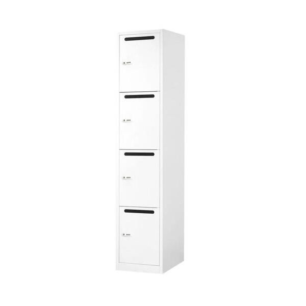 法人限定 Netforce FAD-S4P-W-WH ホワイト 4人用パーソナルスリムロッカー ダイヤル錠 メーカー直送