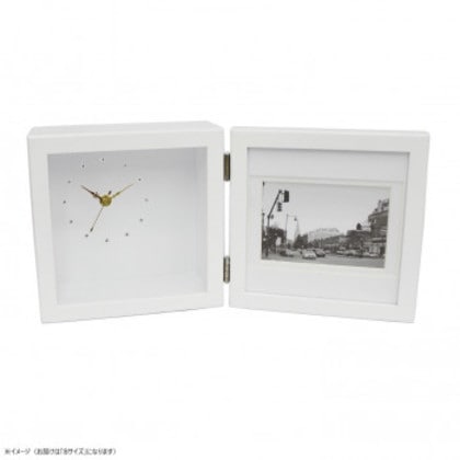 フラワーアレンジ ピクチャークロック S WH FC-449