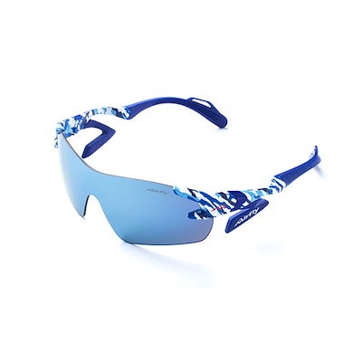 AirFly(エアフライ)ノーズパッドレス スポーツサングラス AF-305 C-5CYMT レーシングホワイトマットフレーム/ディープブル