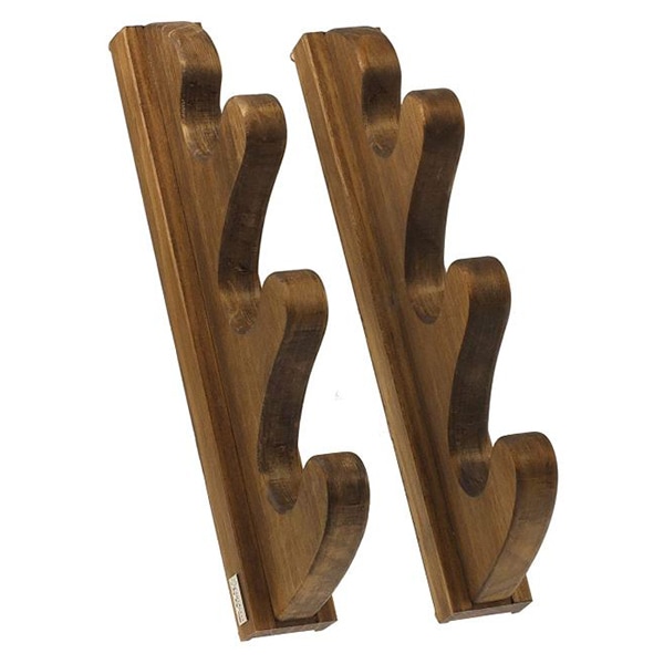 ライフサーブ EASY RAKE for Rod ウェーブフォーム 3段 (ブラウン) アクアリデオ [壁掛けロッドラック]