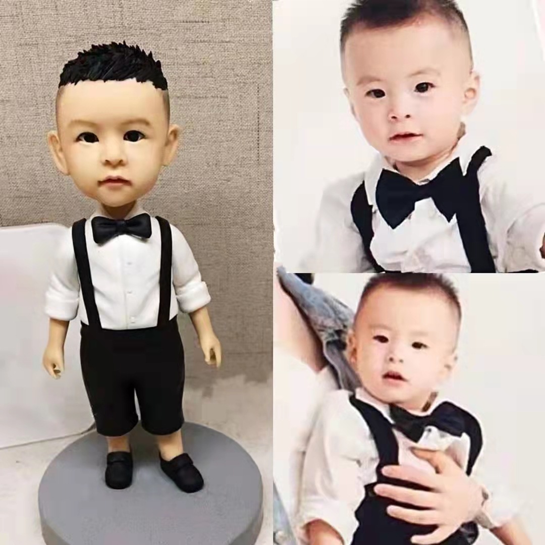 【オーダーメイド】3D肖像画置物写真/記念日 誕生日クリスマス 正月ギフト贈り物/子供 赤ちゃん3