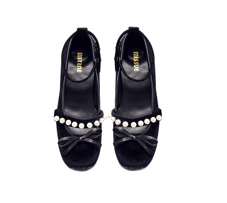 ストラップポイントメリージェーンシューズ[パール]