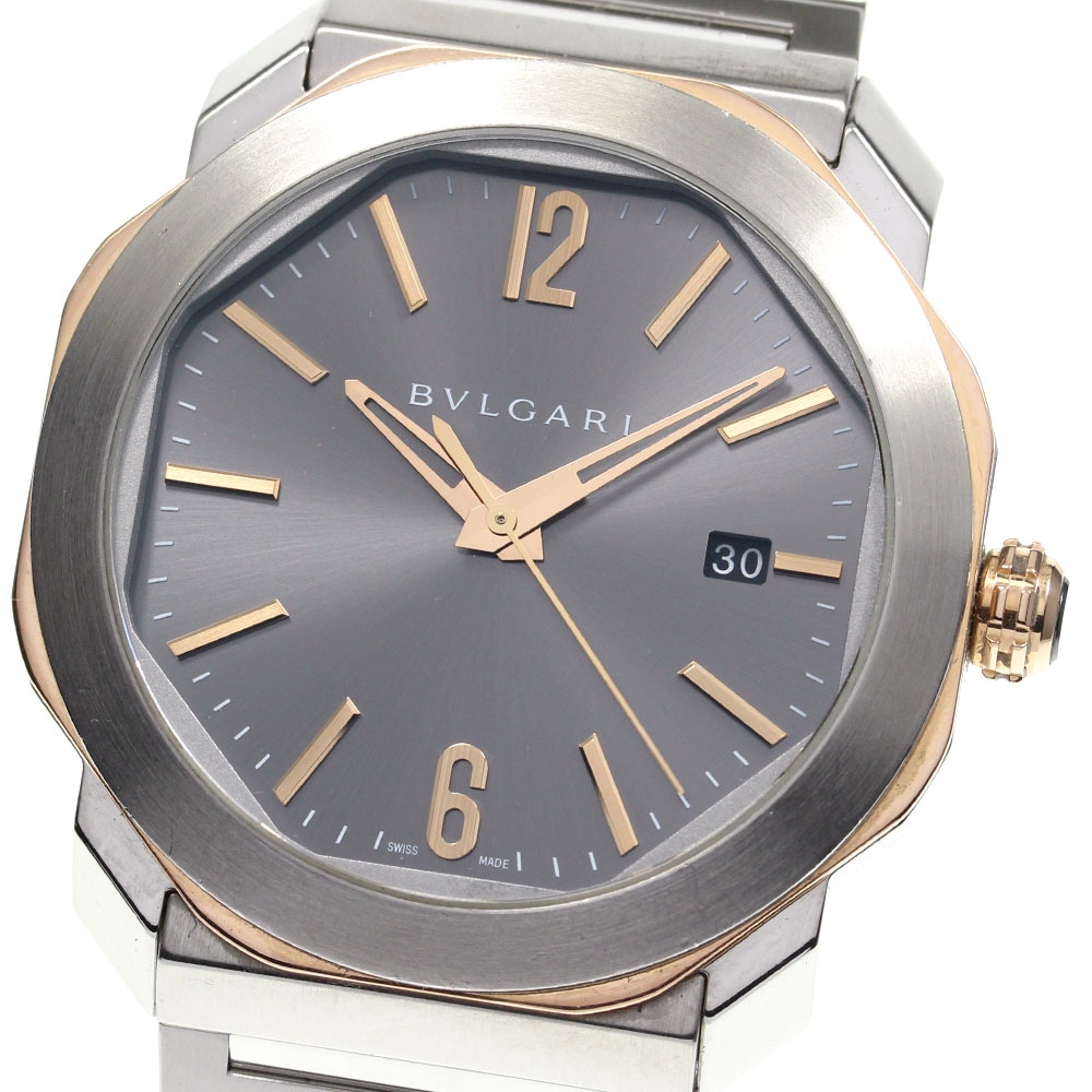 保証書付き【BVLGARI】ブルガリ オクト ローマ デイト OCP41SG 自動巻き メンズ_723101【中古】