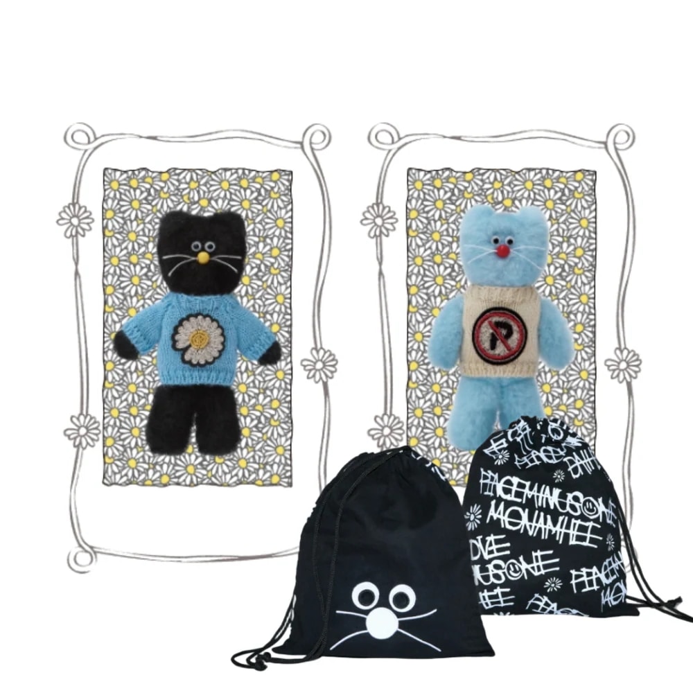 【公式正規品】 Monamhee x Peaceminusone Daihee + Syhee Plush Keyring 10万ウォン PMO ギフトポーチ付KPOP グッズ