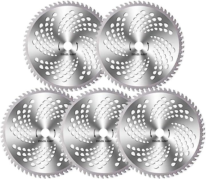 草刈り機 チップソー 草刈り機の刃 替え刃 スチール 255mm 交換 用品 5枚セット( 刃数60p 5枚セット)