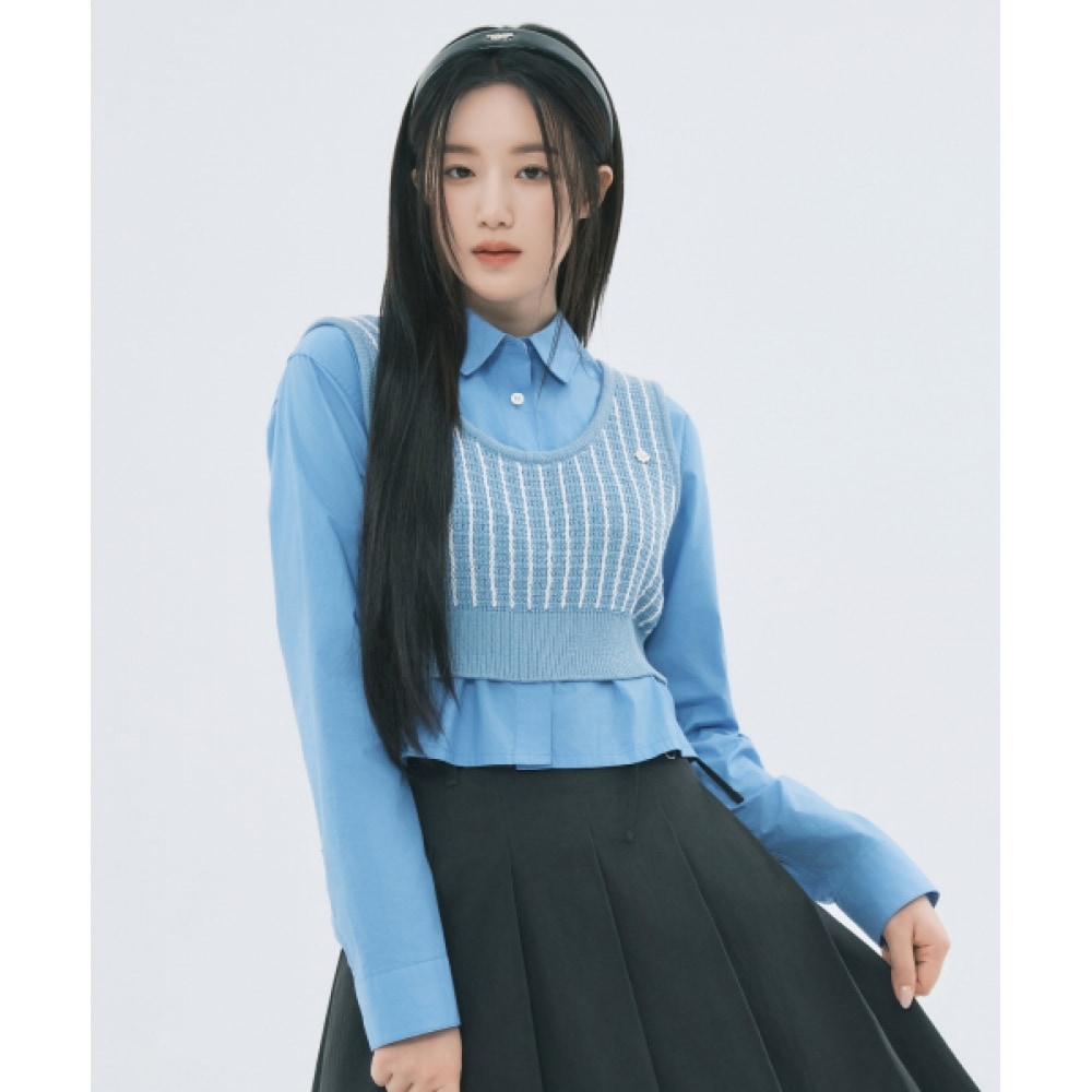 COVERNAT 女性用ポプリンクロップシャツブルー 9,215円