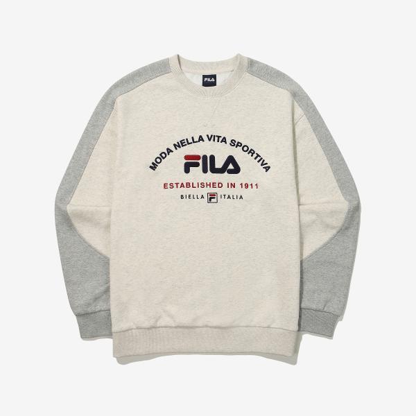 FILA カラーブロック ロゴ メンズトレーナー