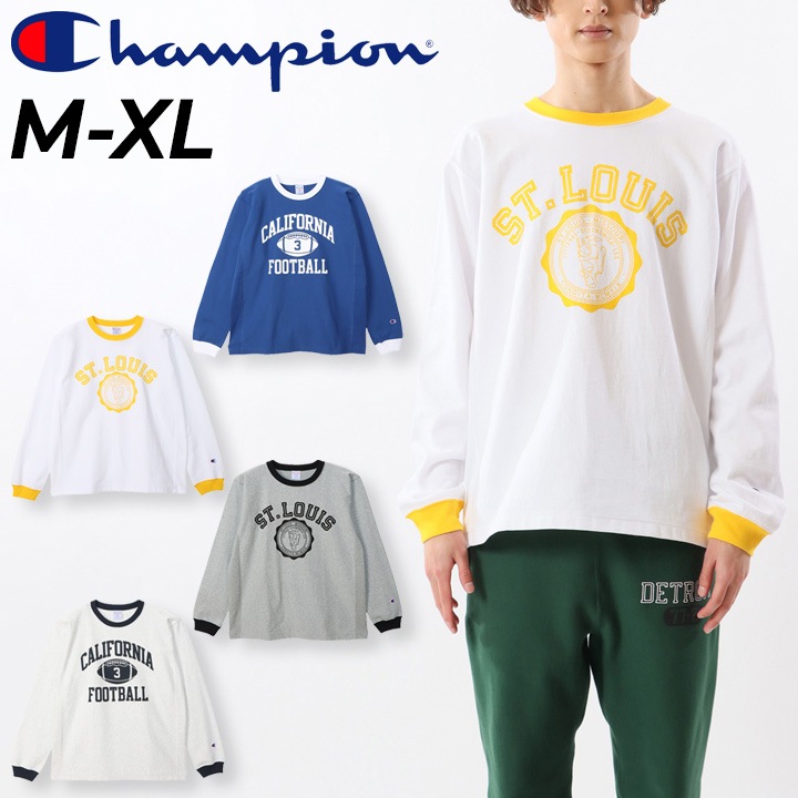 長袖 リンガーTシャツ メンズ リバースウィーブ プリントT/C3-Y413