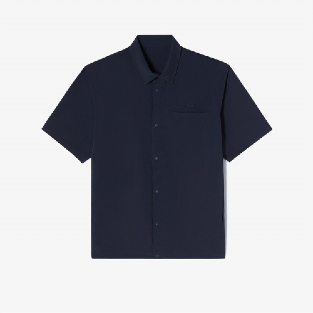 LACOSTE メンズアウターウェア半袖シャツ [ダークネイビー]
