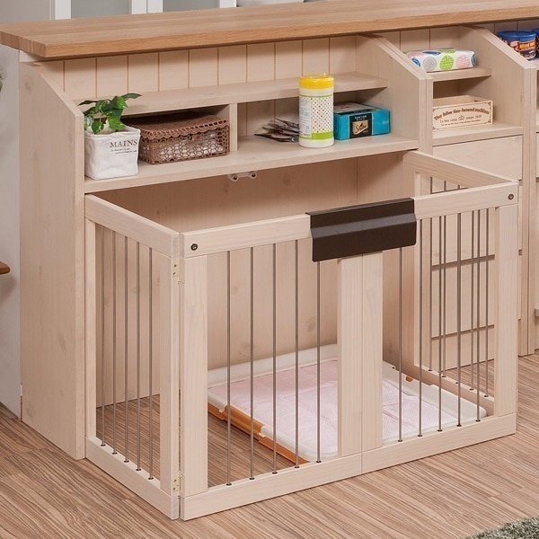 カウンター下収納 ペットケージ カントリー調 折りたたみ 約幅91cm ペット ケージ ペットグッズ 犬用品 ゲージ サークル ケージ折りたたみ 犬 犬小屋 ルームケージ ペットハウス