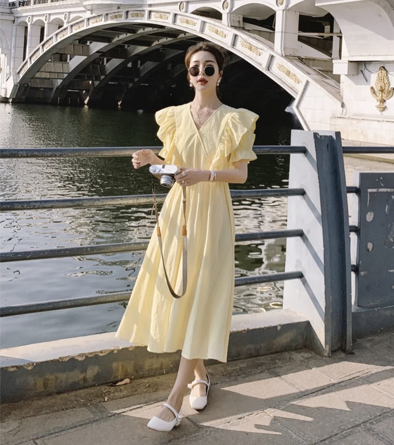 個性的 春服 夏服 ワンピース ワンピドレス シャツワンピース フレアワンピース ロジスワンピ 袖あり 半袖 パフスリーブ フリル袖 二の腕カバー Vネック カシュクール フレア セミフレア