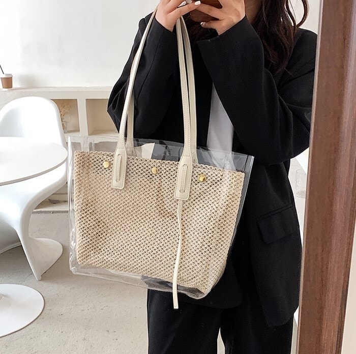 3色 トートバッグ レディース バッグインバッグ 肩掛け 大人 カジュアル かわいい 通勤 お財布 スマホ 旅行 ストラップ スクエア 四角 大きい 大人可愛い きれいめ シンプル カジュアル 大人