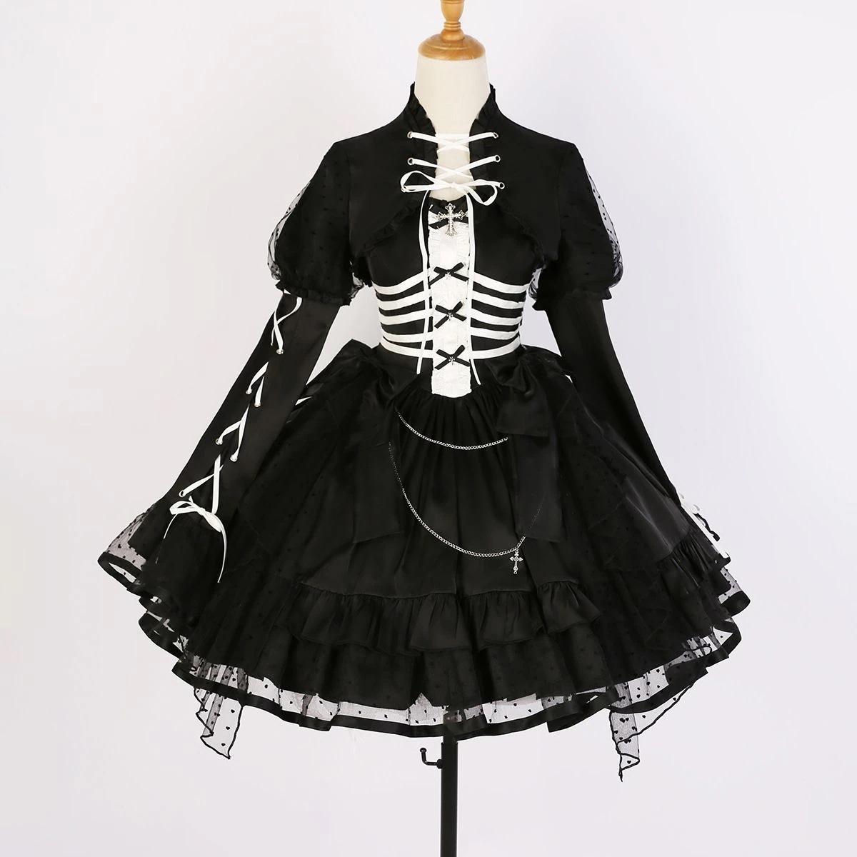 囚人ファンタジーロリータ女性ロリータドレスハロウィンダークスーツ秋 ハロウィン安い
