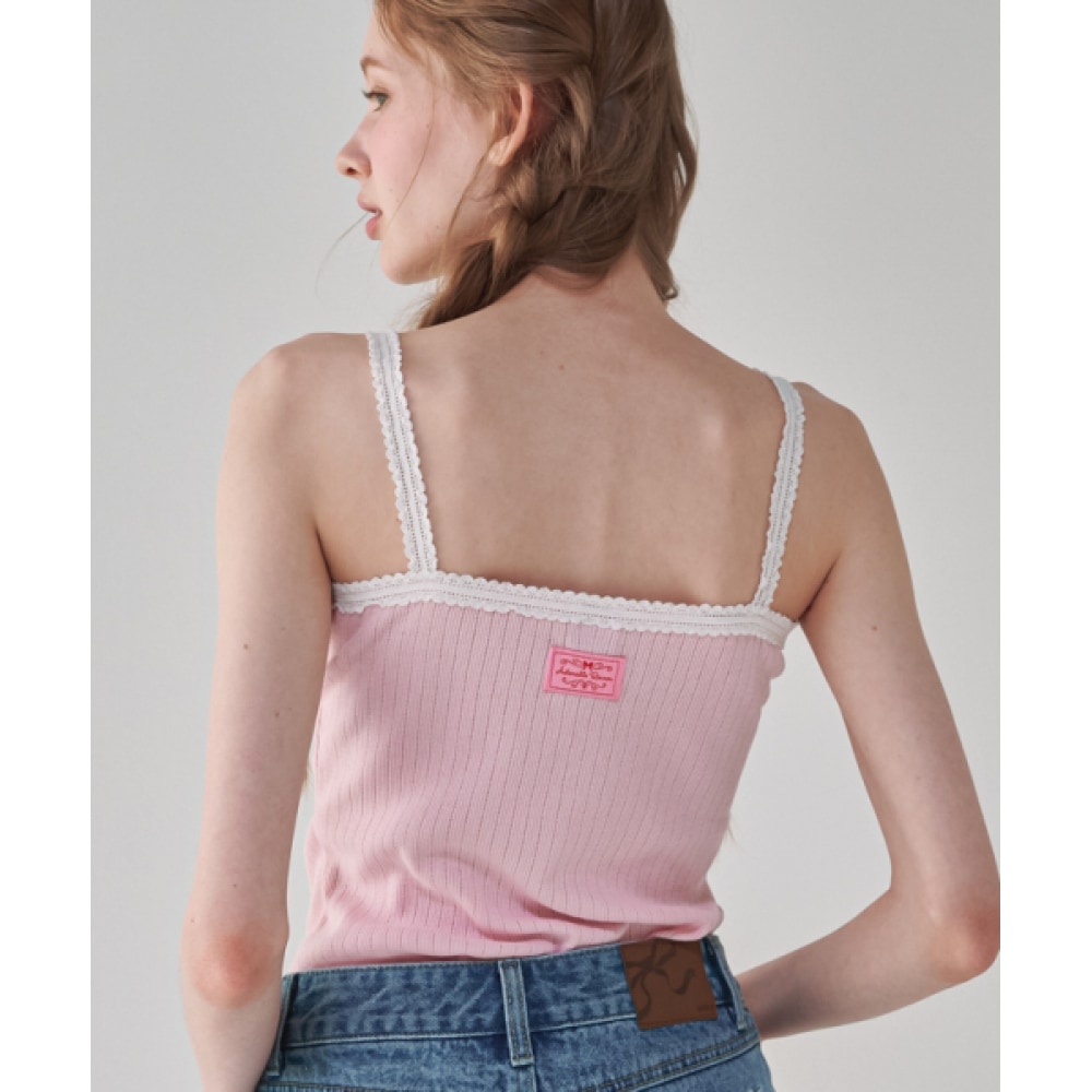 ロンロンレースラインリボンスリーブソフトピンク