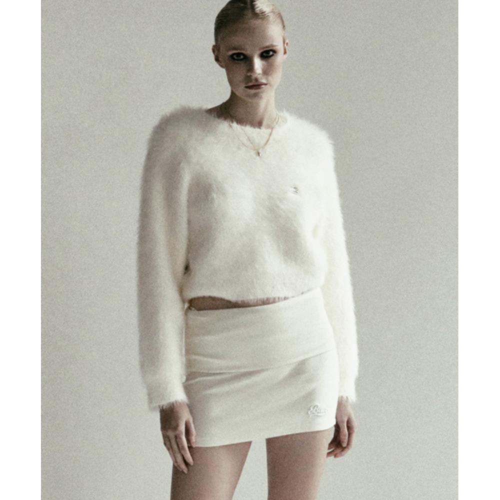 BADBLOOD BS Mohair Crewneck Sweater Cream w-knt24-018