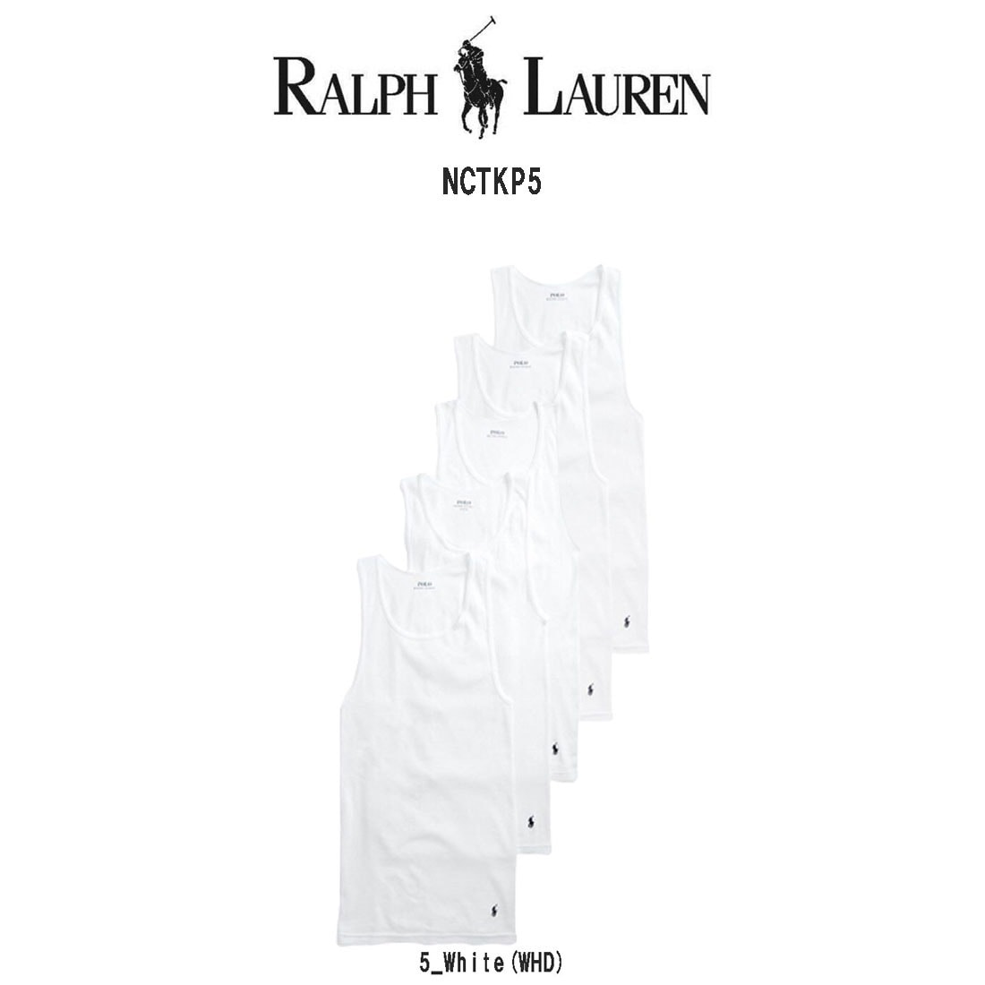 POLO RALPH LAUREN タンクトップ Tシャツ 5枚セット お買い得 パック メンズ 下着 Cotton Classic Fit NCTKP5