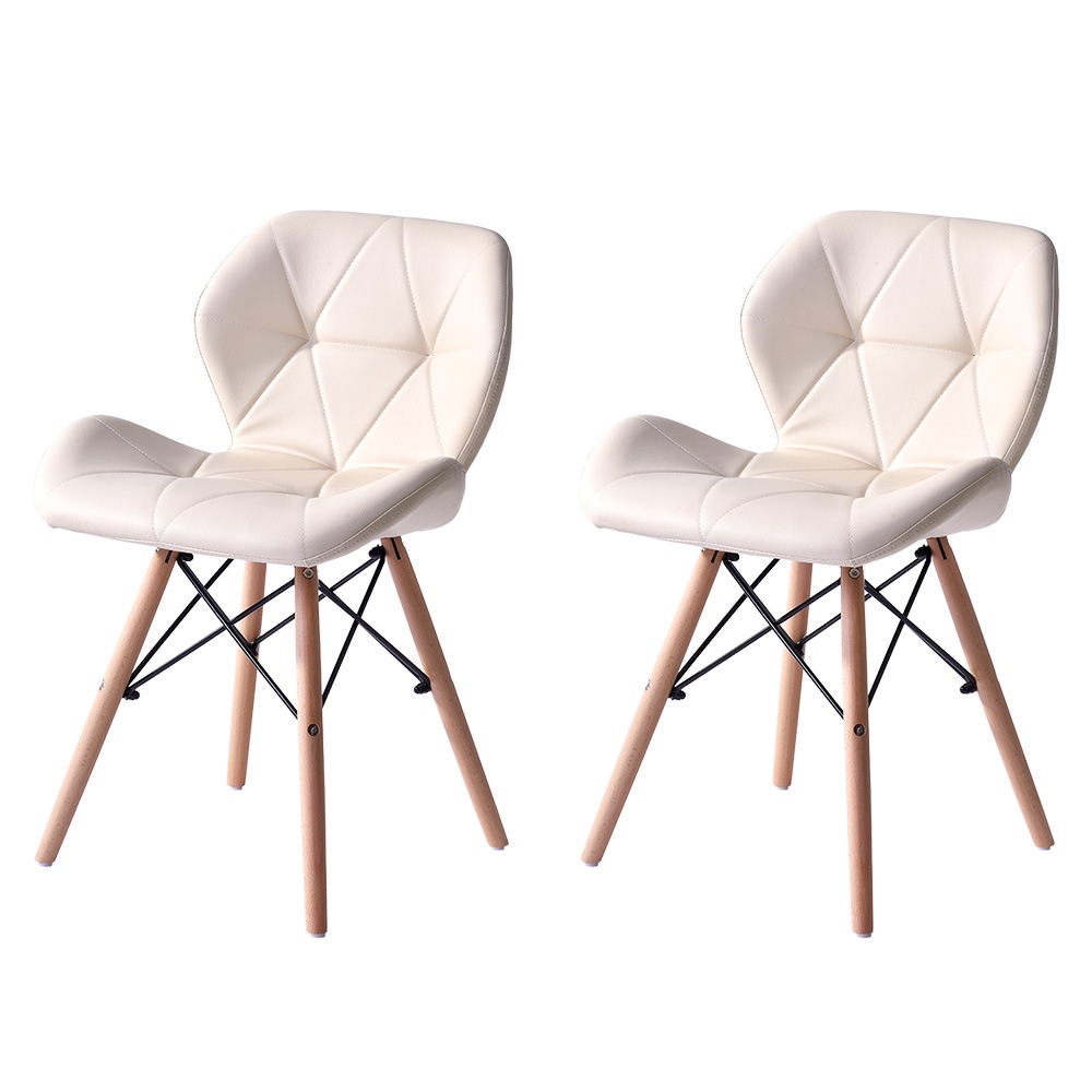 【アイボリー4脚】イームズチェアー ダイニングチェア クッション PU 正規品　レーダーチェア 北欧 リプロダクト