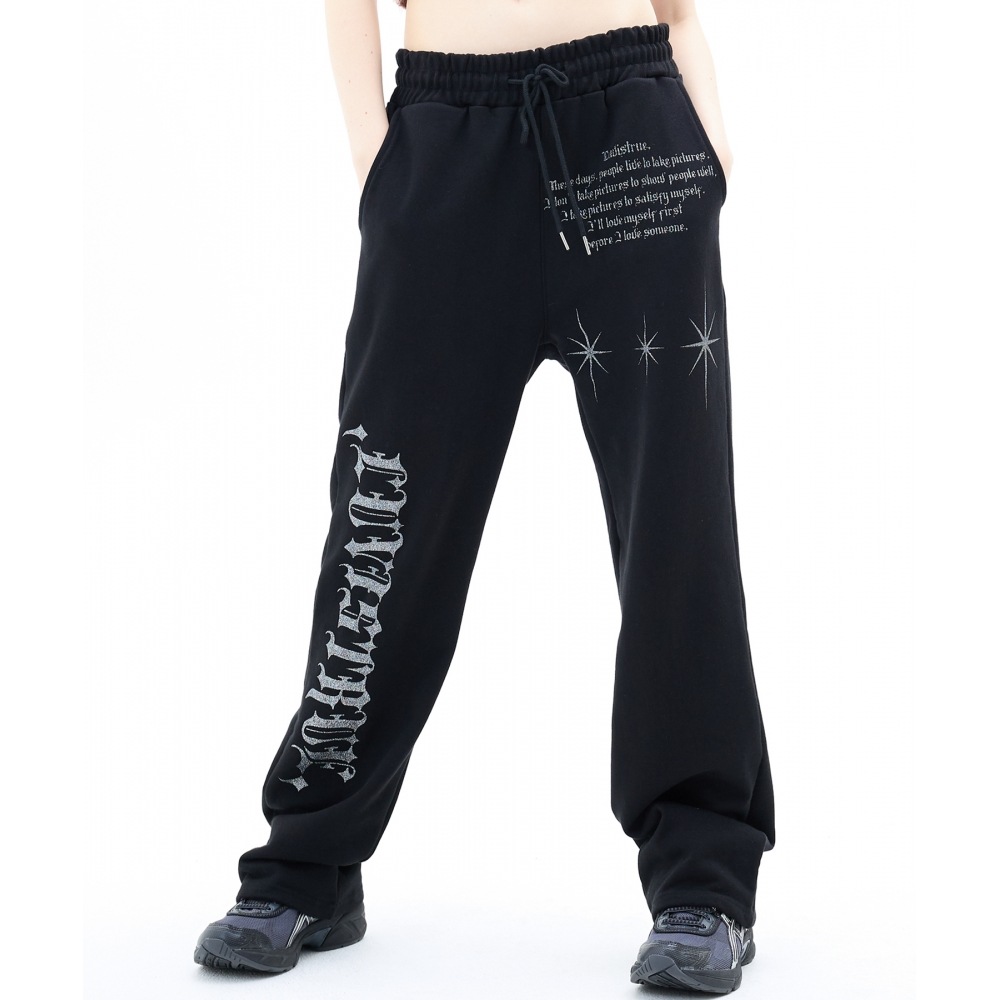 ラブは本当です [返品無料] MZ スターグリッターパンツ (ブラック)