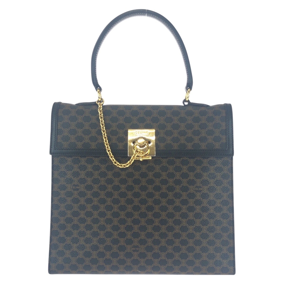 美品 マカダム ブラウン ゴールド金具 PVC MC97/2 ハンドバッグ レディース 501403