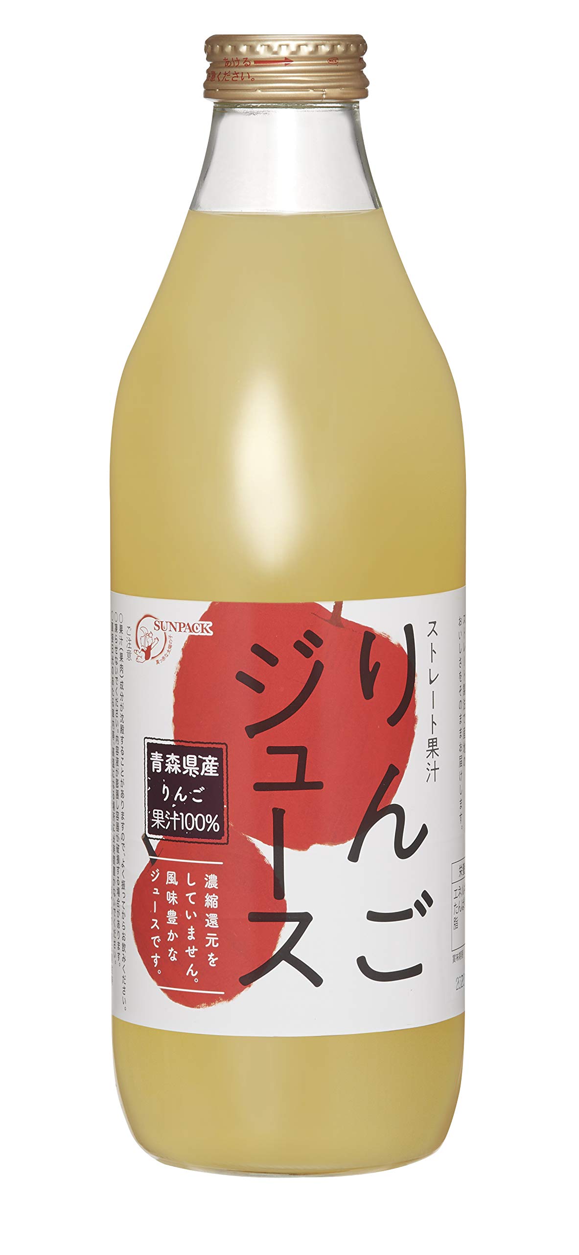 ゴールドパック りんごストレート 1L ×6本