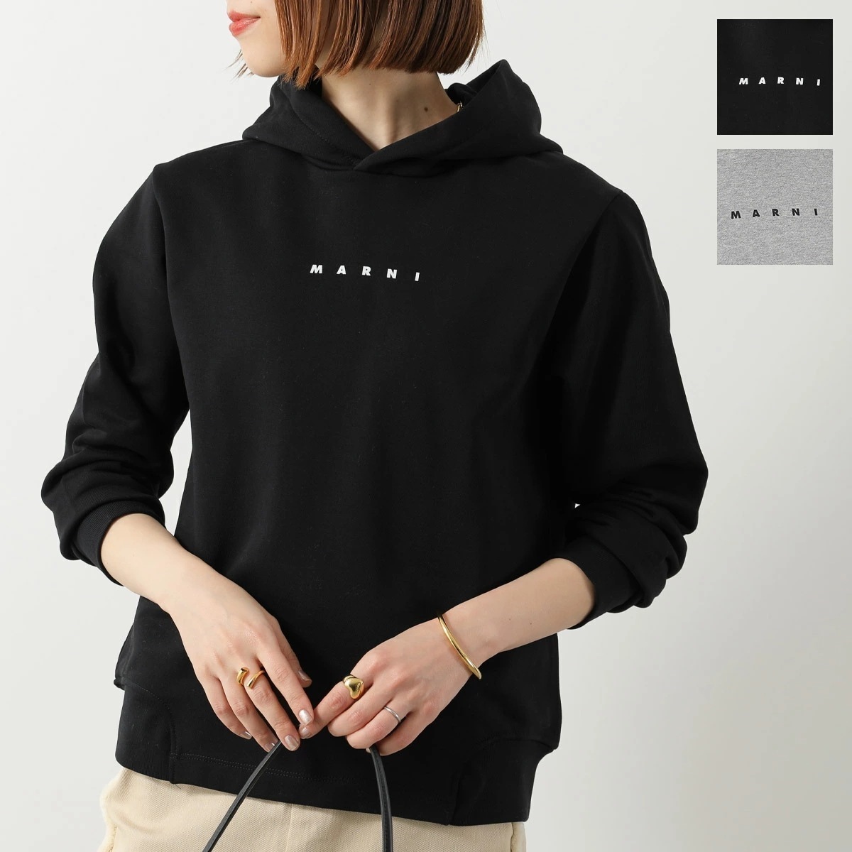 MARNI KIDS マルニ キッズ パーカー M01576 M00V0 レディース ガールズ 長袖 コットン ちびロゴ フーディ プルオーバー スウェット カラー2色