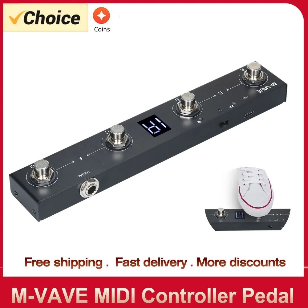 M-vave ChamidiControllerbt充電式4ボタンペダルコントローラーワイヤレス伝送システムを備えたアプリ制御