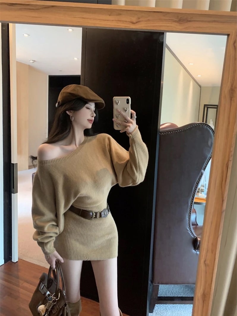 2025 春夏 ロングワンピース ロング丈 レディース長袖 韓国系 ファッション フィットフェミニンカジュアル パーティー ハイ ハーフリブ フレンチスタイルアップ 色っぽ 女っぽネック黑白 大人