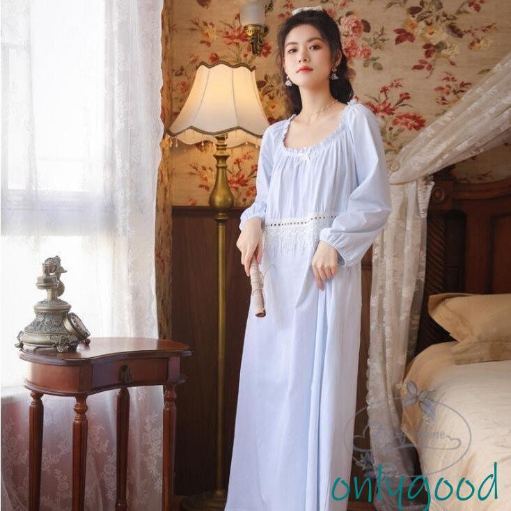 パジャマ 姫風ワンピース ロング丈 レースネグリジェ シースルー ナイトロープ ルームウェア 可愛い オシャレパジャマ レディース ネグリジェ 春秋 綿 長袖