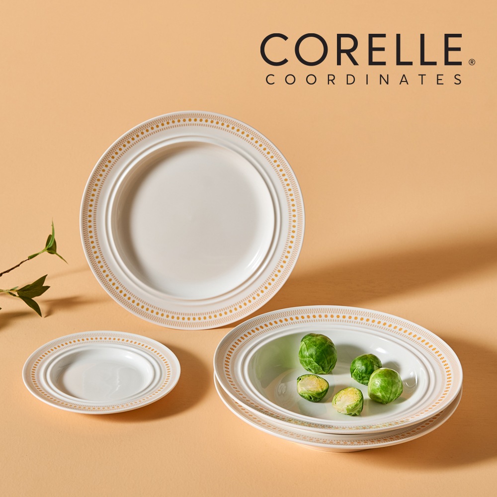 ローズモント セラミック ディナーウェアセット 4点 アイボリーオレンジ